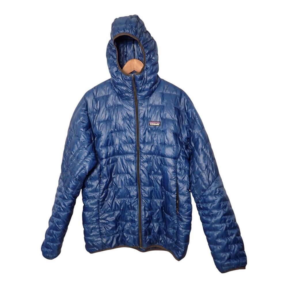 Patagonia Men's Micro Puff® Hoody 84030 L Blue Hooded Puffer Jacket